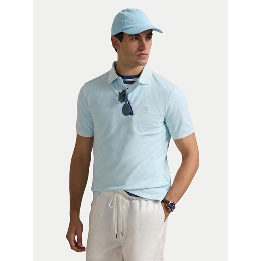 Polo Ralph Lauren Polo 710969626002 Błękitny Custom Slim Fit ze sklepu MODIVO w kategorii T-shirty męskie - zdjęcie 182630679