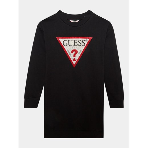 Guess Sukienka codzienna J3YK20 KA6R3 Czarny Regular Fit ze sklepu MODIVO w kategorii Sukienki dziewczęce - zdjęcie 182630765