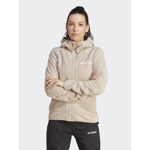 adidas Polar Terrex Techrock Reversible High-Pile-Fleece IB1862 Beżowy Slim Fit ze sklepu MODIVO w kategorii Bluzy damskie - zdjęcie 182630789