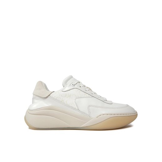 Calvin Klein Sneakersy Wedge Lace Up Epi Mono HW0HW01899 Biały ze sklepu MODIVO w kategorii Buty sportowe damskie - zdjęcie 182630819