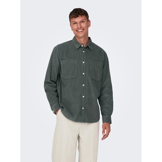 Only & Sons Koszula 22024716 Szary Relaxed Fit ze sklepu MODIVO w kategorii Koszule męskie - zdjęcie 182630869