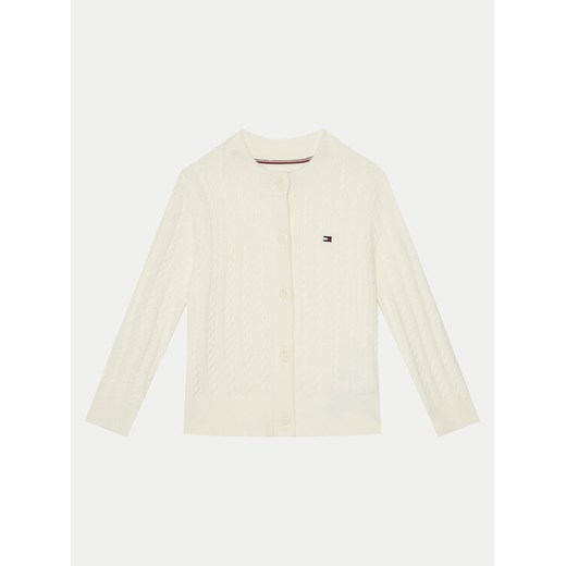 Tommy Hilfiger Kardigan KG0KG08282 M Beżowy Regular Fit ze sklepu MODIVO w kategorii Swetry dziewczęce - zdjęcie 182631098