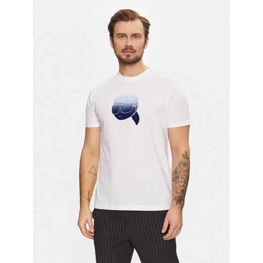 KARL LAGERFELD T-Shirt 755426 551242 Biały Regular Fit ze sklepu MODIVO w kategorii T-shirty męskie - zdjęcie 182631218