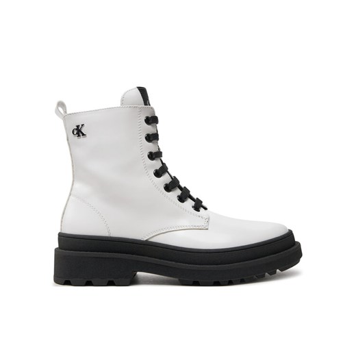 Calvin Klein Jeans Trapery Lace-Up Bootie V4A5-81031-1453 S Biały ze sklepu MODIVO w kategorii Buty zimowe dziecięce - zdjęcie 182631229