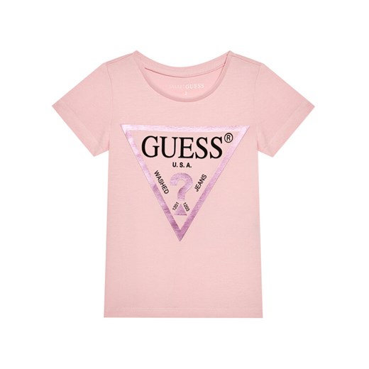 Guess T-Shirt K73I56 K8HM0 Różowy Regular Fit ze sklepu MODIVO w kategorii Koszulki niemowlęce - zdjęcie 182631249