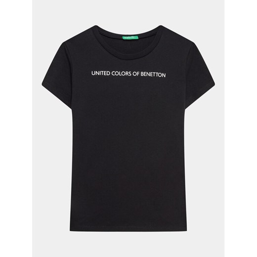 United Colors Of Benetton T-Shirt 3096C10D2 Czarny Regular Fit ze sklepu MODIVO w kategorii Bluzki dziewczęce - zdjęcie 182631259