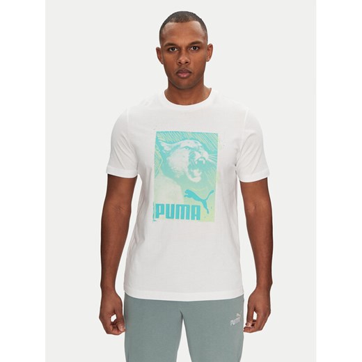 Puma T-Shirt Graphics Photoprint 684836 Biały Regular Fit ze sklepu MODIVO w kategorii T-shirty męskie - zdjęcie 182631289