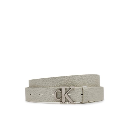Calvin Klein Jeans Pasek Damski Monogram Placque Buckle 25Mm LV04K7003G Biały ze sklepu MODIVO w kategorii Paski damskie - zdjęcie 182631415