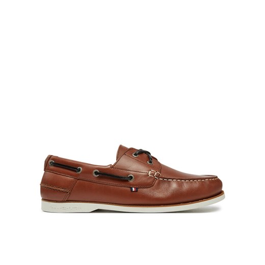 Tommy Hilfiger Półbuty Th Boat Shoe Core Lth FM0FM05569 Brązowy ze sklepu MODIVO w kategorii Mokasyny męskie - zdjęcie 182631426
