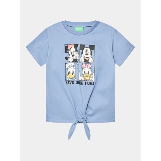 United Colors Of Benetton T-Shirt 3096G10B1 Niebieski Regular Fit ze sklepu MODIVO w kategorii Bluzki dziewczęce - zdjęcie 182631507