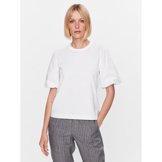Peserico T-Shirt S06654J0 Biały Regular Fit ze sklepu MODIVO w kategorii Bluzki damskie - zdjęcie 182631569