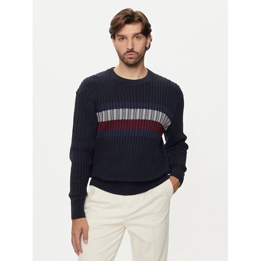 Tommy Hilfiger Sweter MW0MW37246 Granatowy Regular Fit ze sklepu MODIVO w kategorii Swetry męskie - zdjęcie 182631658