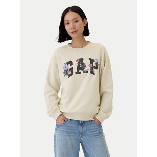 Gap Bluza 554936-39 Beżowy Regular Fit ze sklepu MODIVO w kategorii Bluzy damskie - zdjęcie 182631699