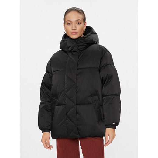 Tommy Jeans Kurtka zimowa Ovr Satin DW0DW16586 Czarny Regular Fit ze sklepu MODIVO w kategorii Kurtki damskie - zdjęcie 182631715
