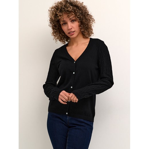 Cream Kardigan Crdela Cable Knit 10611771 Czarny Straight Fit ze sklepu MODIVO w kategorii Swetry damskie - zdjęcie 182631739