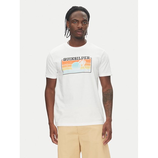 Quiksilver T-Shirt EQYZT08065 Biały Regular Fit ze sklepu MODIVO w kategorii T-shirty męskie - zdjęcie 182631966
