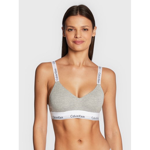 Calvin Klein Underwear Biustonosz bezfiszbinowy 000QF7059E Szary ze sklepu MODIVO w kategorii Biustonosze - zdjęcie 182631976