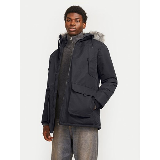 Jack&Jones Parka Construct 12258406 Czarny Regular Fit ze sklepu MODIVO w kategorii Parki męskie - zdjęcie 182632056