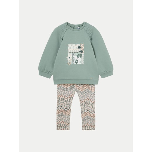 Mayoral Komplet bluza i legginsy 2710 Zielony Regular Fit ze sklepu MODIVO w kategorii Komplety niemowlęce - zdjęcie 182632075