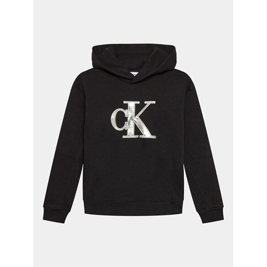 Calvin Klein Jeans Bluza Metallic Monogram IG0IG02298 Czarny Regular Fit ze sklepu MODIVO w kategorii Bluzy chłopięce - zdjęcie 182632086