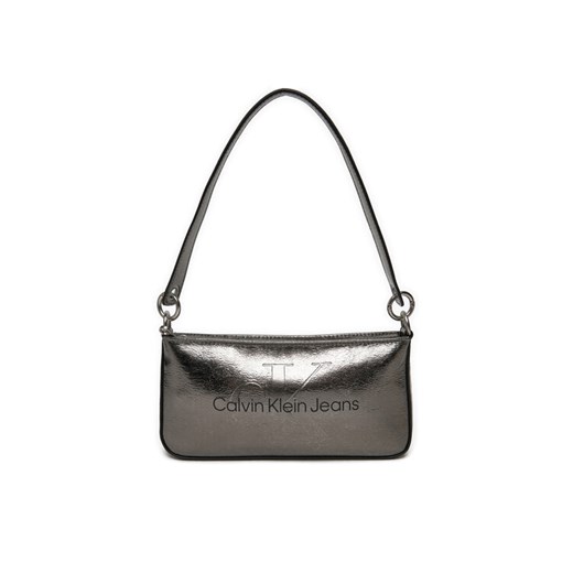 Calvin Klein Jeans Torebka Sculpted Shoulder K60K612732 Srebrny ze sklepu MODIVO w kategorii Torebki damskie - zdjęcie 182632088