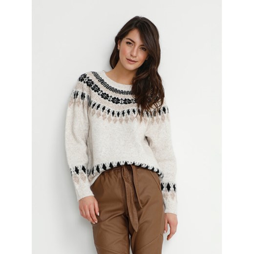 Cream Sweter Cherry 10610568 Beżowy Loose Fit ze sklepu MODIVO w kategorii Swetry damskie - zdjęcie 182632117