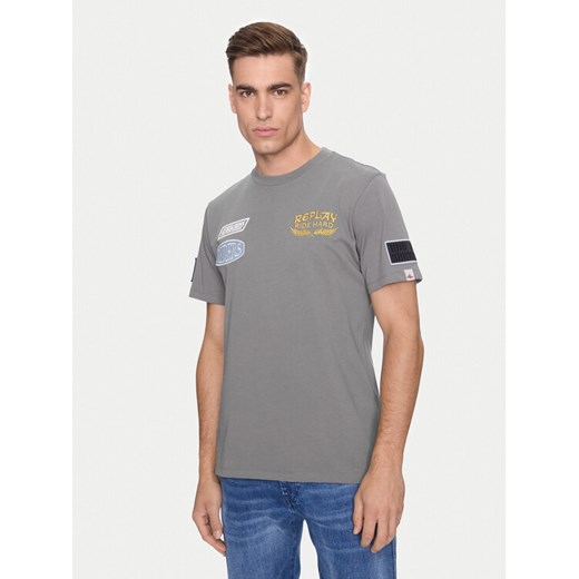 Replay T-Shirt M6928 .000.23608P Szary Regular Fit ze sklepu MODIVO w kategorii T-shirty męskie - zdjęcie 182632237