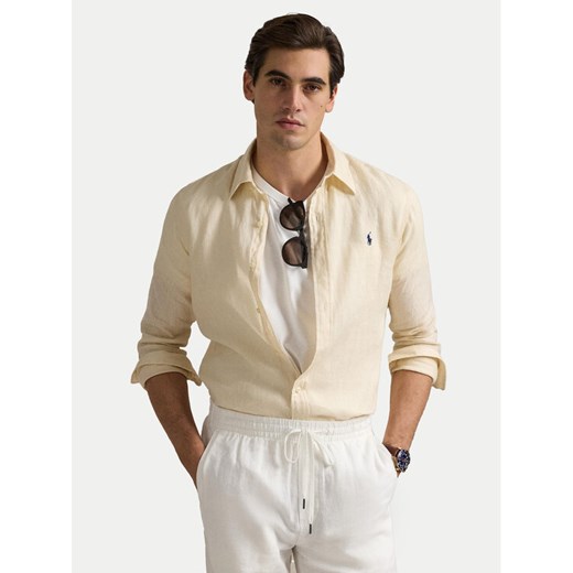 Polo Ralph Lauren Koszula 710968915005 Beżowy Slim Fit ze sklepu MODIVO w kategorii Koszule męskie - zdjęcie 182632285