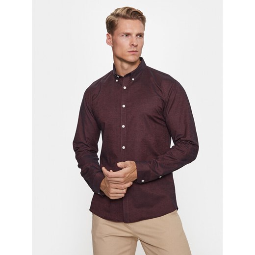 Lindbergh Koszula 30-203174 Czerwony Slim Fit ze sklepu MODIVO w kategorii Koszule męskie - zdjęcie 182632325