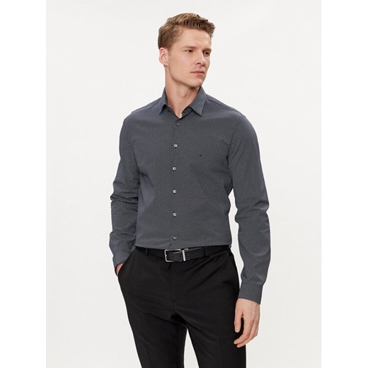 Calvin Klein Koszula Geometric Print K10K112609 Granatowy Slim Fit ze sklepu MODIVO w kategorii Koszule męskie - zdjęcie 182632647