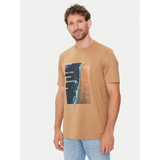 Boss T-Shirt Tiburt 388 50512132 Beżowy Regular Fit ze sklepu MODIVO w kategorii T-shirty męskie - zdjęcie 182632808