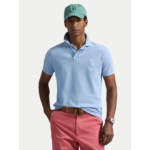 Polo Ralph Lauren Polo 710938137012 Błękitny Slim Fit ze sklepu MODIVO w kategorii T-shirty męskie - zdjęcie 182632857