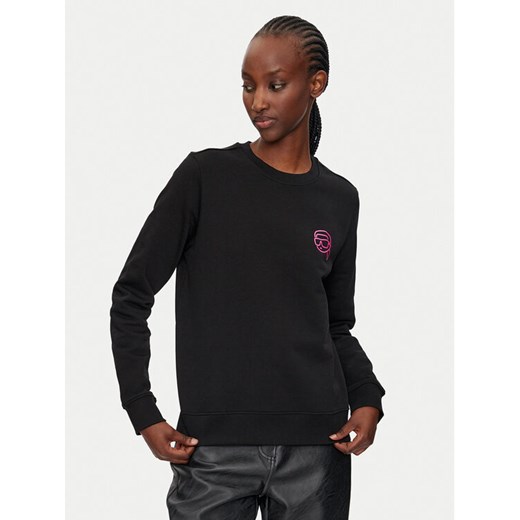 KARL LAGERFELD Bluza 246W1816 Czarny Regular Fit ze sklepu MODIVO w kategorii Bluzy damskie - zdjęcie 182632868
