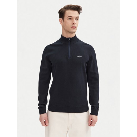 Aeronautica Militare Sweter 251MA1489L506 Granatowy Regular Fit ze sklepu MODIVO w kategorii Swetry męskie - zdjęcie 182632976