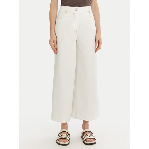 Max Mara Leisure Kuloty Fausto 2516781037 Biały Regular Fit ze sklepu MODIVO w kategorii Spodnie damskie - zdjęcie 182633108