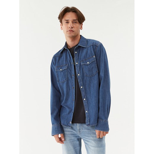 Pepe Jeans Koszula jeansowa Carson PM307489 Niebieski Regular Fit ze sklepu MODIVO w kategorii Koszule męskie - zdjęcie 182633147