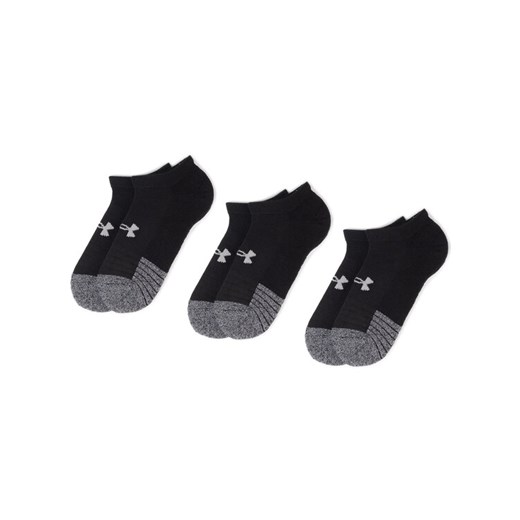 Under Armour Zestaw 3 par niskich skarpet unisex Heatgear No Show Sock 1346755-001 Czarny ze sklepu MODIVO w kategorii Skarpetki damskie - zdjęcie 182633205