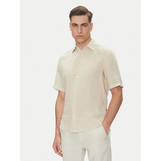 BOSS Koszula 50537382 Beżowy Regular Fit ze sklepu MODIVO w kategorii Koszule męskie - zdjęcie 182633217