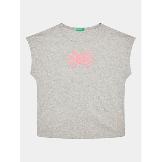 United Colors Of Benetton T-Shirt 3I1XC10C0 Szary Regular Fit ze sklepu MODIVO w kategorii Bluzki dziewczęce - zdjęcie 182633285