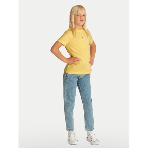 Tommy Hilfiger T-Shirt Essential KS0KS00397 D Żółty Regular Fit ze sklepu MODIVO w kategorii Bluzki dziewczęce - zdjęcie 182633369