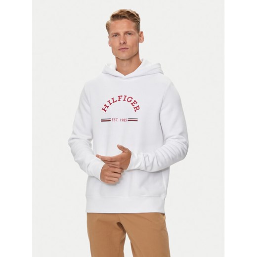 Tommy Hilfiger Bluza Roundall MW0MW35568 Biały Regular Fit ze sklepu MODIVO w kategorii Bluzy męskie - zdjęcie 182633526
