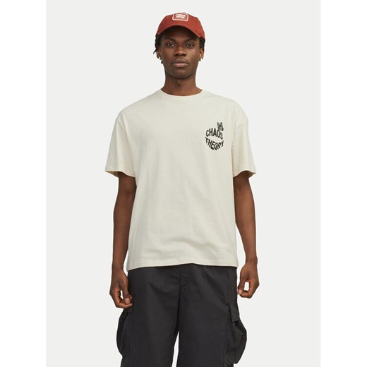 Jack&Jones T-Shirt Jorfrutti 12256926 Écru Wide Fit ze sklepu MODIVO w kategorii T-shirty męskie - zdjęcie 182633549