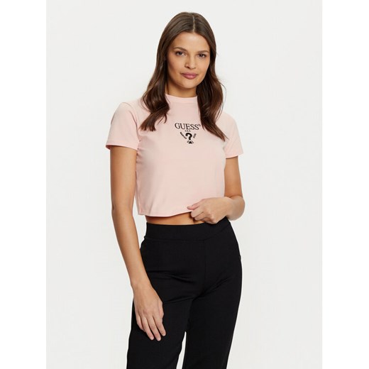 Guess T-Shirt V4YI20 KCDH1 Różowy Boxy Fit ze sklepu MODIVO w kategorii Bluzki damskie - zdjęcie 182633678