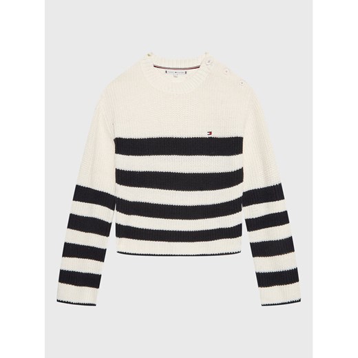 Tommy Hilfiger Sweter Nautical KG0KG07078 D Écru Regular Fit ze sklepu MODIVO w kategorii Swetry dziewczęce - zdjęcie 182633687