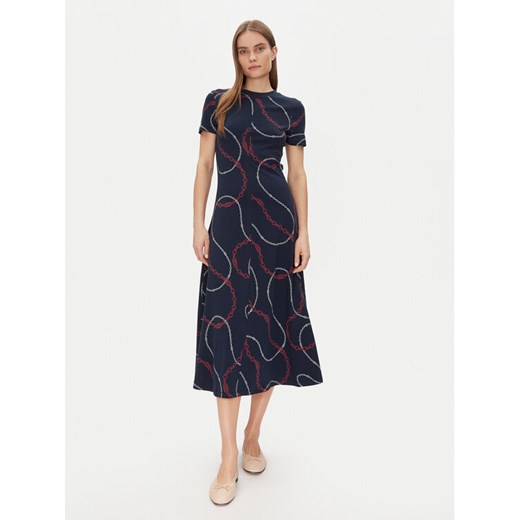 Tommy Hilfiger Sukienka codzienna Modern F&F Midi Dress WW0WW44547 Granatowy Regular Fit ze sklepu MODIVO w kategorii Sukienki - zdjęcie 182633706