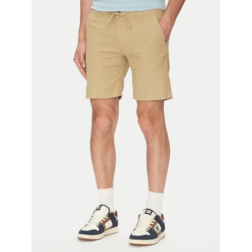 INDICODE Szorty materiałowe Inerwilo 70-815 Beżowy Slim Fit ze sklepu MODIVO w kategorii Spodenki męskie - zdjęcie 182633717
