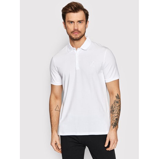 KARL LAGERFELD Polo 745890 500221 Biały Regular Fit ze sklepu MODIVO w kategorii T-shirty męskie - zdjęcie 182633809