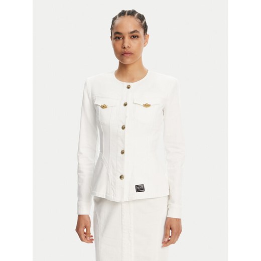 Versace Jeans Couture Kurtka jeansowa 78HAS457 Biały Slim Fit ze sklepu MODIVO w kategorii Kurtki damskie - zdjęcie 182633846