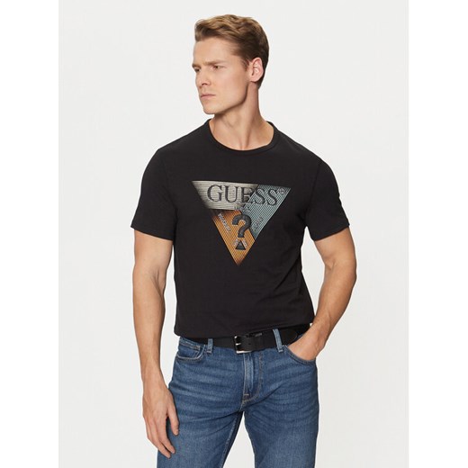 Guess T-Shirt M5RI14 J1314 Czarny Slim Fit ze sklepu MODIVO w kategorii T-shirty męskie - zdjęcie 182633886