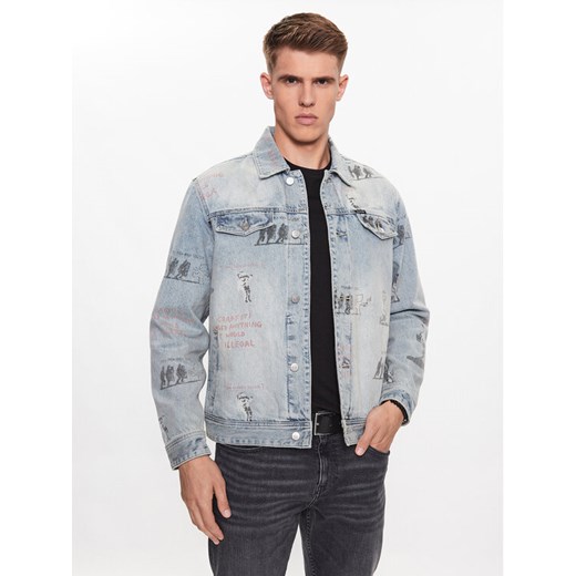 Guess Kurtka jeansowa M3YXN6 D4YO0 Niebieski Regular Fit ze sklepu MODIVO w kategorii Kurtki męskie - zdjęcie 182633918
